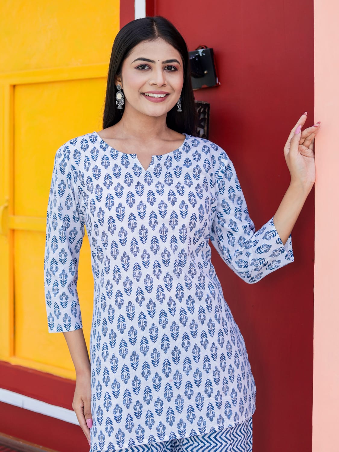 Buy AP2 KURTI Women's Cotton Printed Kaftan and Pyjama Set|Night Suit Set  for Women & Girls | Women's Kaftan Night Suit Set Blue at Amazon.in